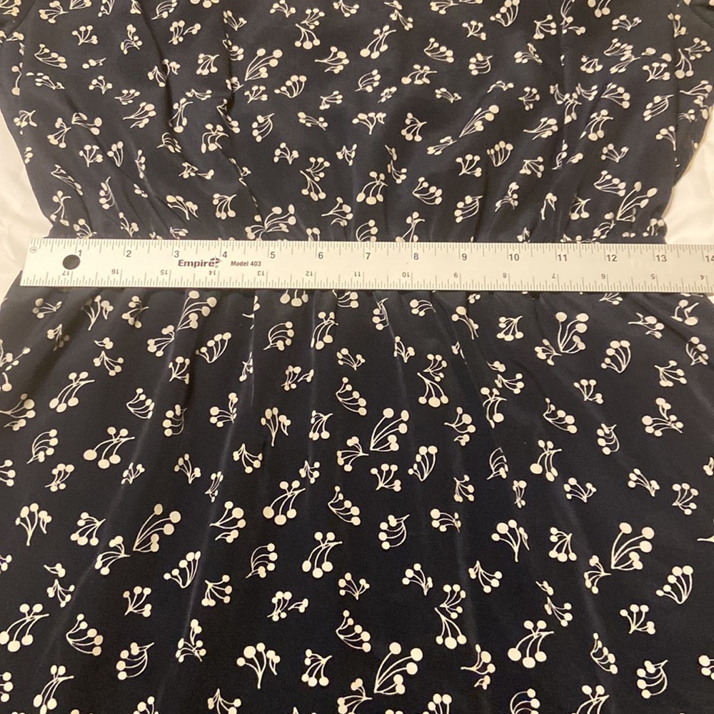 Gap Black & Beige Floral Mini Dress 3/4 Sleeves SZ M pockets Like New, Cute! - Picture 7 of 11
